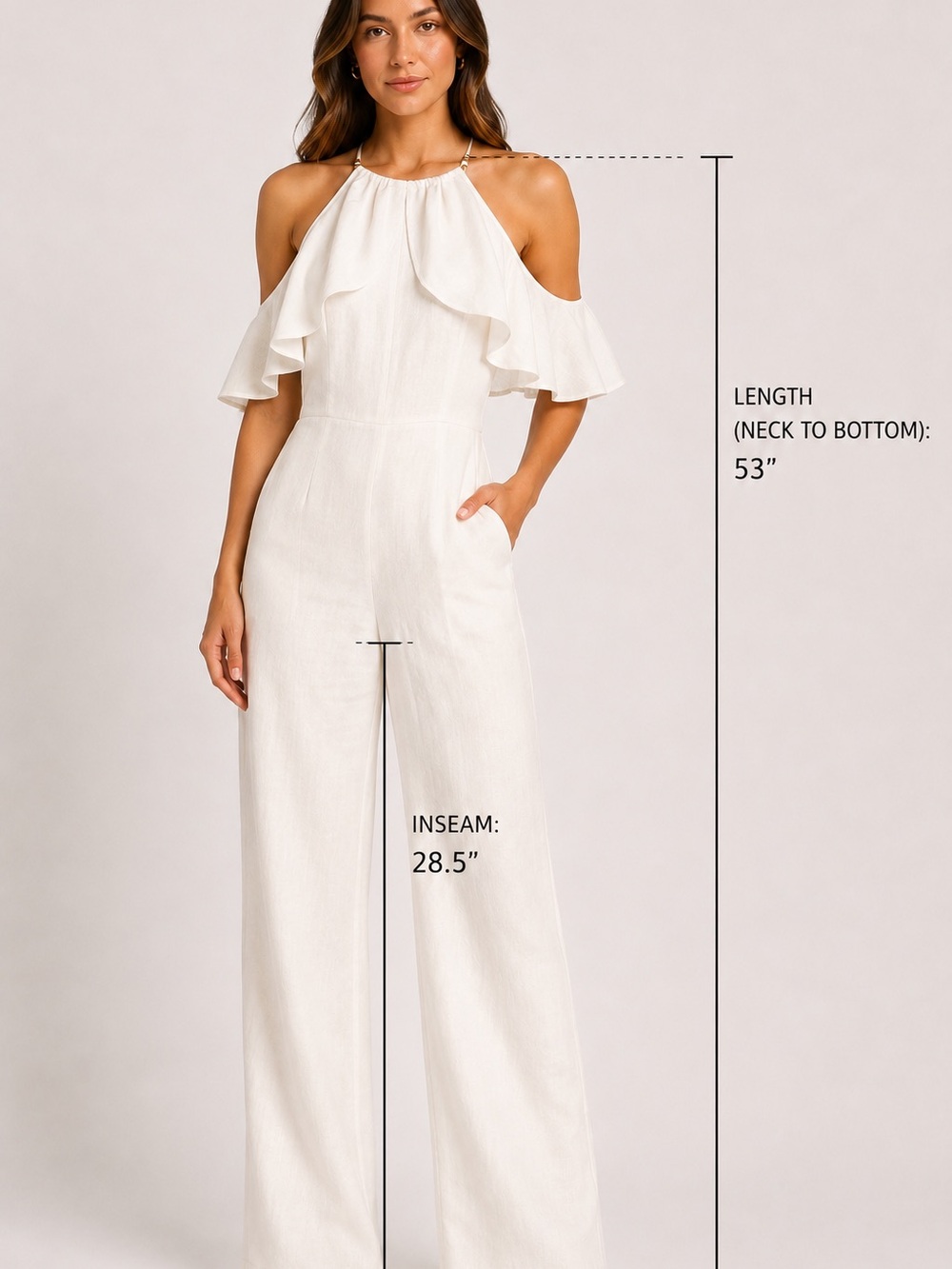 Karina Grimaldi “Harper Linen Jumpsuit,” Off White